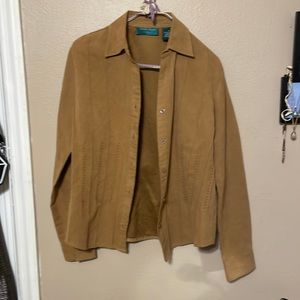 Lemon Grass Studio suede feel button down EUC